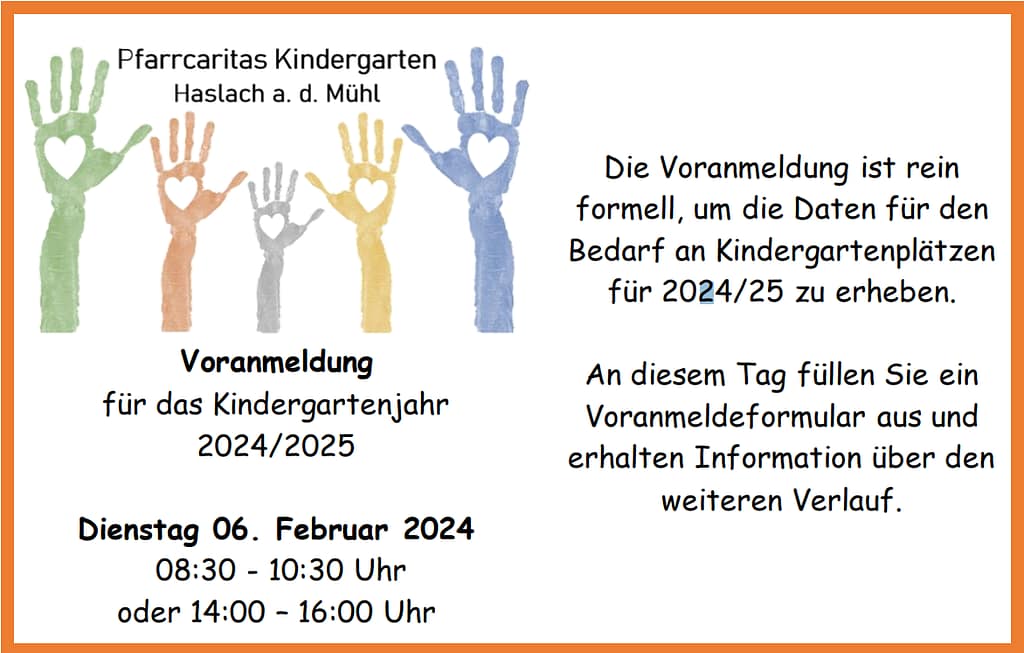 Anmeldung – Kindergarten Haslach